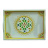 Bandeja Rustica Branco Colorido - 6x30x22cm - Bandeja de Luxo para Decoração de Ambientes - 2