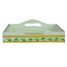 Bandeja Rustica Branco Colorido - 6x30x22cm - Bandeja de Luxo para Decoração de Ambientes - 4