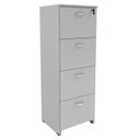 Ver imagem 1 de Arquivo de madeira 04 Gavetas Pasta Suspensa - MDP - 1,32x0,46x0,42m - WORKSTART - CINZA/CINZA - 212