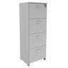 Arquivo de madeira 04 Gavetas Pasta Suspensa - MDP - 1,32x0,46x0,42m - WORKSTART - CINZA/CINZA - 212 - 1