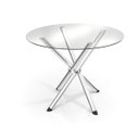 Ver imagem 3 de Conjunto Sala de Jantar 1 Mesa Tampo de Vidro Redondo Volga 4 Cadeiras Holanda Crome