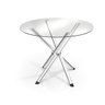 Conjunto Sala de Jantar 1 Mesa Tampo de Vidro Redondo Volga 4 Cadeiras Holanda Crome - 2