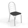 Conjunto Sala de Jantar 1 Mesa Tampo de Vidro Redondo Volga 4 Cadeiras Holanda Crome - 3