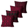Kit com 4 Capas para Almofadas Mdecore Chevron Vermelha - 1