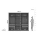 Ver imagem 2 de Guarda Roupa 3 Portas de Correr (1 C/ Espelho) e 4 Gavetas Valência Branco/creme - Politorno