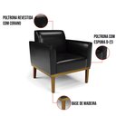 Ver imagem 5 de Sofá Namoradeira com Poltrona Base de Madeira Fixa Castanho Marisa Corano Preto - D'Rossi