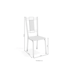 Conjunto Sala de Jantar Mesa Tampo de Vidro Volga e 6 Cadeiras Florença Crome - 5 Conjunto Sala de Jantar Mesa Tampo de Vidro Volga e 6 Cadeiras Florença Crome - 5