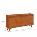 Ver imagem 2 de Buffet Sevilha Moderno 4 Portas MDF 160cm Amadeirado Mavaular Móveis