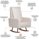 Ver imagem 4 de Poltrona de Amamentação com Balanço Base Milka Noah D02 Bouclê Off White B-114 - Lyam Decor