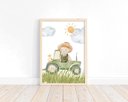 Ver imagem 3 de Kit 3 Quadros Animais Fazendinha Trator Quarto Menino Infantil