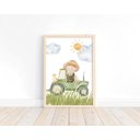 Ver imagem 3 de Kit 3 Quadros Animais Fazendinha Trator Quarto Menino Infantil