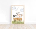 Ver imagem 4 de Kit 3 Quadros Animais Fazendinha Trator Quarto Menino Infantil