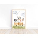 Ver imagem 4 de Kit 3 Quadros Animais Fazendinha Trator Quarto Menino Infantil