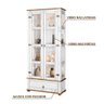Cristaleira Madeira Maciça Retrô 2 Portas Vidro Lateral Branco Garapa D106vl Shop Jm - 2