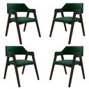 Ver imagem 1 de Kit 4 Cadeiras Sala de Jantar e Jogos Carteados Madeira Maciça Poker Veludo Verde/capuccino G42 - Gr