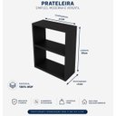 Ver imagem 2 de Armário Nicho Suspenso Multiuso em Mdf Preto 20x50x15cm (cxaxp)