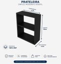 Ver imagem 2 de Armário Nicho Suspenso Multiuso em Mdf Preto 20x50x15cm (cxaxp)