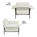 Ver imagem 5 de Poltrona Industrial Basileia 105cm Yescasa Veludo Tx Bege Off White