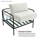 Ver imagem 6 de Poltrona Industrial Basileia 105cm Yescasa Veludo Tx Bege Off White