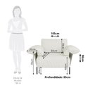Ver imagem 4 de Poltrona Industrial Basileia 105cm Yescasa Veludo Tx Bege Off White