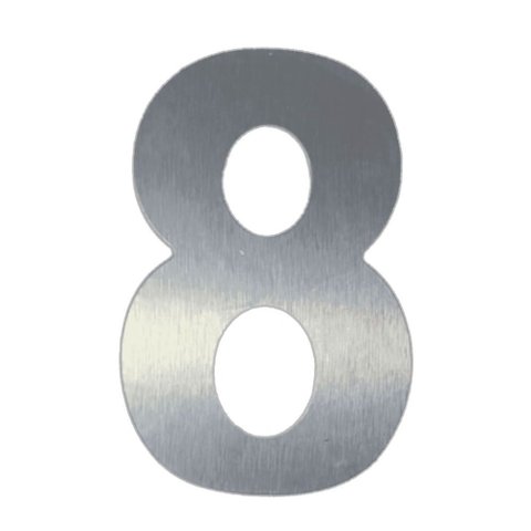 Número 8 em Acm Aço Escovado 125mm - 400-8 - Numeral