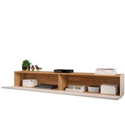 Rack Suspenso Future 2 Portas Dj Móveis 180,5 Cm Off White Nature - 3
