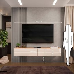 Rack Suspenso Future 2 Portas Dj Móveis 180,5 Cm Off White Nature - 7