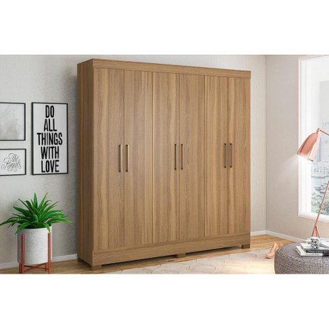 Guarda Roupa 6 Portas e 3 Gavetas Prático Amêndola - Demóbile
