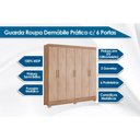 Ver imagem 2 de Guarda Roupa 6 Portas e 3 Gavetas Prático Amêndola - Demóbile
