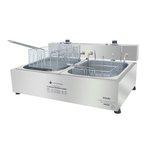 Fritadeira Profissional Elétrica 2 Cubas 5 Litros Venâncio Sfe212 - 220v