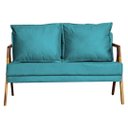 Ver imagem 2 de Kit 1 Poltrona Mona Luxo + Namoradeira Mona Luxo Recepção - Suede Azul Turquesa