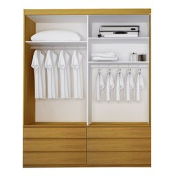 Guarda-Roupa Solteiro com Espelho 100% MDF 2 Portas e 6 Gavetas Eco 08 Bom Pastor - 3