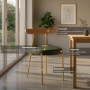 Ver imagem 4 de Cadeira de Jantar Kit 2 Lizzie Base Tubular Dourado Encosto Castanho PU D03 - D'Rossi
