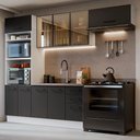 Ver imagem 1 de Cozinha Completa Agata 9 Portas MDP 270cm Branco e Preto Madesa