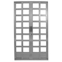 Ver imagem 1 de Porta-Balcão com Travessas Ebel em Alumínio 4 Folhas com Fechadura com Vidro Liso Incolor 210Mx150