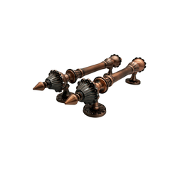 Puxador Duplo para Portas Estilo Colonial Jd 33cm Cobre Envelhecido - 4