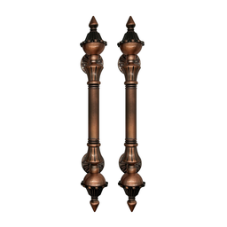 Puxador Duplo para Portas Estilo Colonial Jd 33cm Cobre Envelhecido - 1