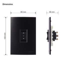 Interruptor de Persianas e Cortina Preto 4x2 10a Margirius Cor:preta - 3