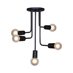 LUSTRE PENDENTE VOGUE 5 LAMP E27 PRETO  - 3211 PT - 1