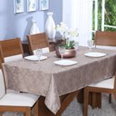 Ver imagem 1 de Forro Mesa Jacquard Retangular 6 Lugares Plus Capuccino Luxo