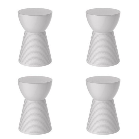 Conjunto com 4 Banquetas Sili Branco