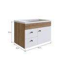 Ver imagem 4 de Gabinete para Banheiro Suspenso 60cm com 1pta e 2 Gaveta Mel Branco Lvp02 Versato Nova Móbile