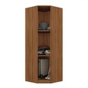 Ver imagem 3 de Guarda-roupa Solteiro Modulado Lugano 1 Porta 2 Prateleiras Nogal/branco - Hecol Móveis