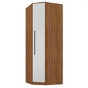 Ver imagem 2 de Guarda-roupa Solteiro Modulado Lugano 1 Porta 2 Prateleiras Nogal/branco - Hecol Móveis