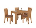 Ver imagem 1 de Conjunto Sala de Jantar Mesa Athenas 120 Tampo no Glass com 4 Cadeiras Athenas - Lopas Amendoa Clean