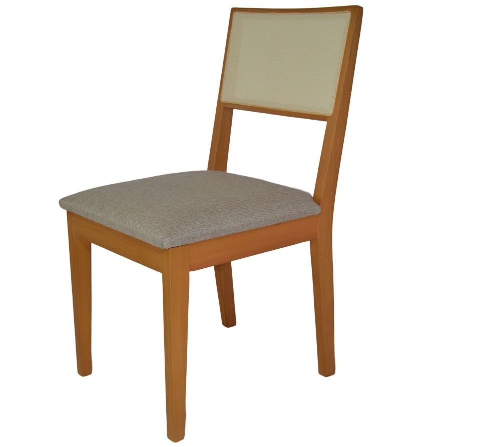 Cadeira Alice Amendoa Estofado Marrom Scapin - 1