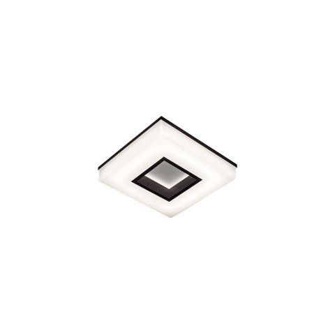 Plafon Newline Wide 490 Led 26cm Bivolt Preto 3000k Luz Amarela