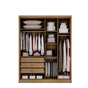 Ver imagem 2 de Guarda Roupa Casal Moderni Glass Reflecta 4 Portas 3 Gavetas Novo Horizonte Cumaru