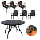 Ver imagem 1 de Jogo de Mesa Jantar 1,30m Aluminio 6 Cadeiras Jardim Piscina