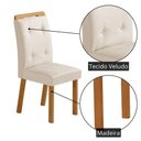 Ver imagem 4 de Conjunto 2 Cadeiras Celine Estrutura MDF Assento em Veludo Creme Naturale Moderna